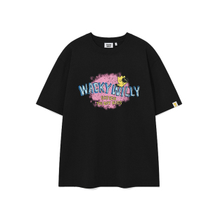 wackywilly印花短袖t恤女夏季穿搭宽松时尚内搭圆领宽松纯棉上衣