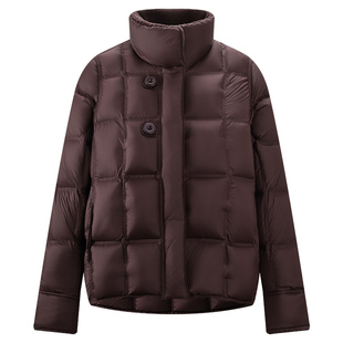 库恩玛维高智感樱桃红漆羽绒服女2025年冬季新款翻领95白鸭绒外套