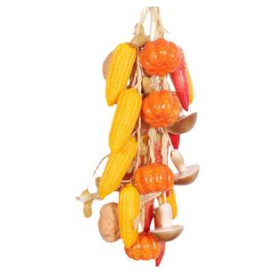 仿真蔬菜水果挂串假玉米辣椒大蒜农家乐饭店装饰品农作物模型挂件