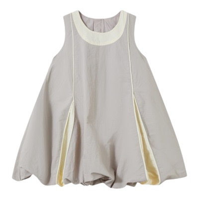 senbaby童装女童连衣裙2026夏季时尚童装裙子儿童圆领无袖南瓜裙