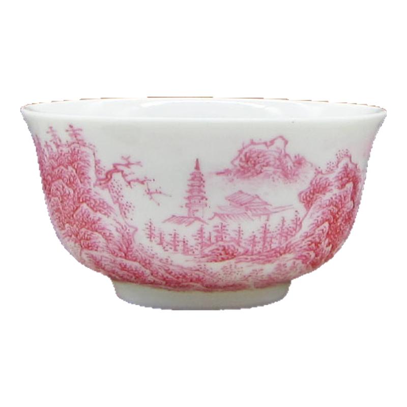 山水景德镇手绘陶瓷品茗杯