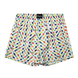 男士纯棉阿罗裤宽松四角内裤男情侣居家短裤睡裤女孖烟通大裤衩