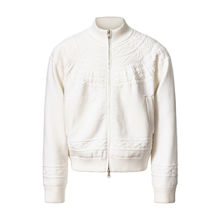 CATSSTAC 马赛暗纹费尔岛毛织雕 棒球领版型 软糯有型 简约雅致