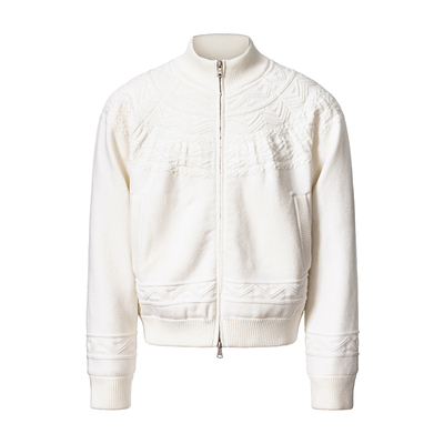 CATSSTAC 马赛暗纹费尔岛毛织雕 棒球领版型 软糯有型 简约雅致