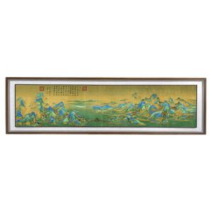 千里江山图挂画青绿山水画新中式