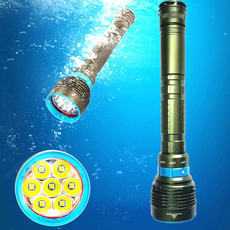 DX77L2潜水手电筒7核强光手电筒XML26650L23充电节