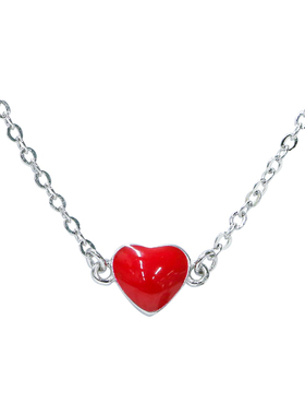 红色甜美风银饰品爱心手链