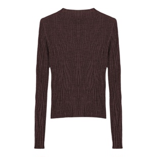 小禾【涟漪】48支扬子立体缎水波纹理日本进口岛精无缝一体针织衫