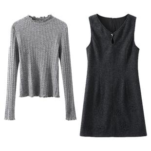 夕蒙2026新款春季巨好看小个子绝美独特漂亮背心连衣裙t恤套装女