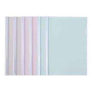 得力觅光系列学生抽杆夹A4试卷夹高透明马卡龙文件夹拉杆彩色资料夹大容量包书皮夹子小初高中收纳册学习插页