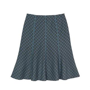 LLANO格纹鱼尾半裙复古法式英伦风垂坠感优雅半身裙小a裙子女秋冬