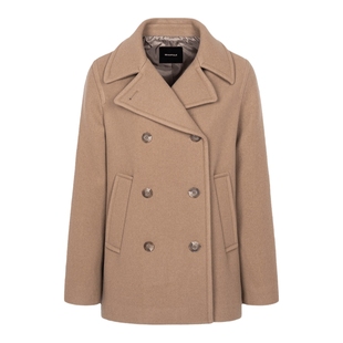 BEANPOLE滨波 女士纯色通勤英伦简约短款双排扣大衣