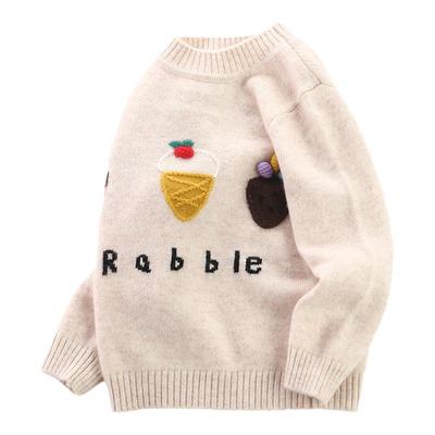 高端100%纯山羊绒女童毛衣秋冬宝宝针织衫加厚儿童羊绒衫洪叶云台