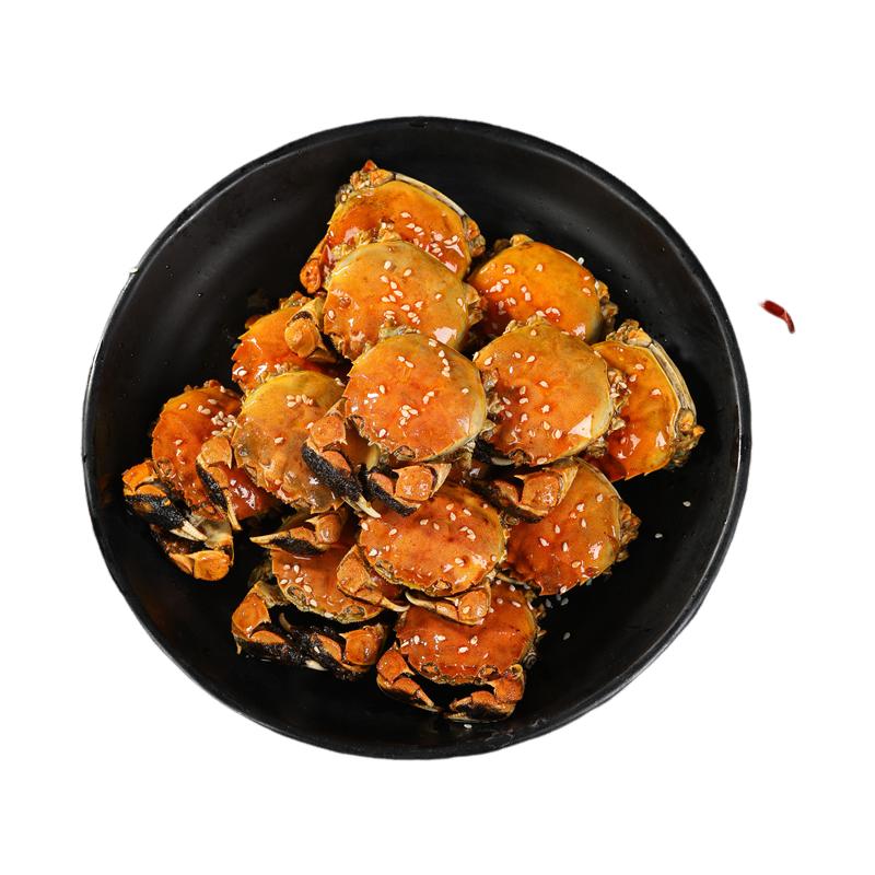 新蟹上市公母香辣蟹小螃蟹海鲜熟食即食麻辣母蟹肥满350g罐装零食