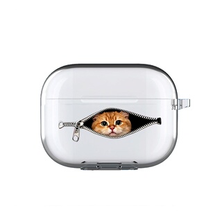 拉链猫适用airpodspro3保护套苹果4耳机套LinkBuds S透明clip2索尼XM6华为7i软壳vivo TWS5三星Buds3pro可爱