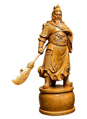 香樟木雕关公二爷像摆件实木武财神关帝圣君客厅店铺开业领导送礼
