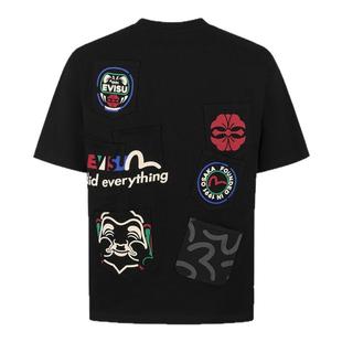 EVISU福神 男士多重印花短袖T恤2ESHTM5TS1221RXCT