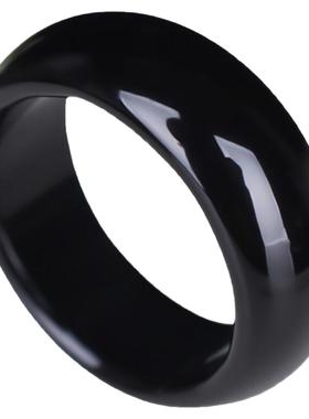 玛瑙戒指宽版红白黄黑色玉髓戒圈