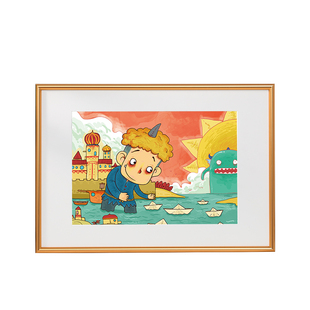 儿童画框装裱挂墙a4A3空框相框定制4k8开素描美术作品展示外框架