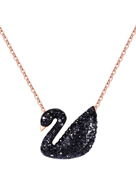 高级感黑天鹅项链太钢颈链不掉色