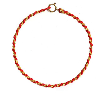 混合颜色手绳串珠绳红黑绳14k包金超细金线手绳可穿珠子手链diy