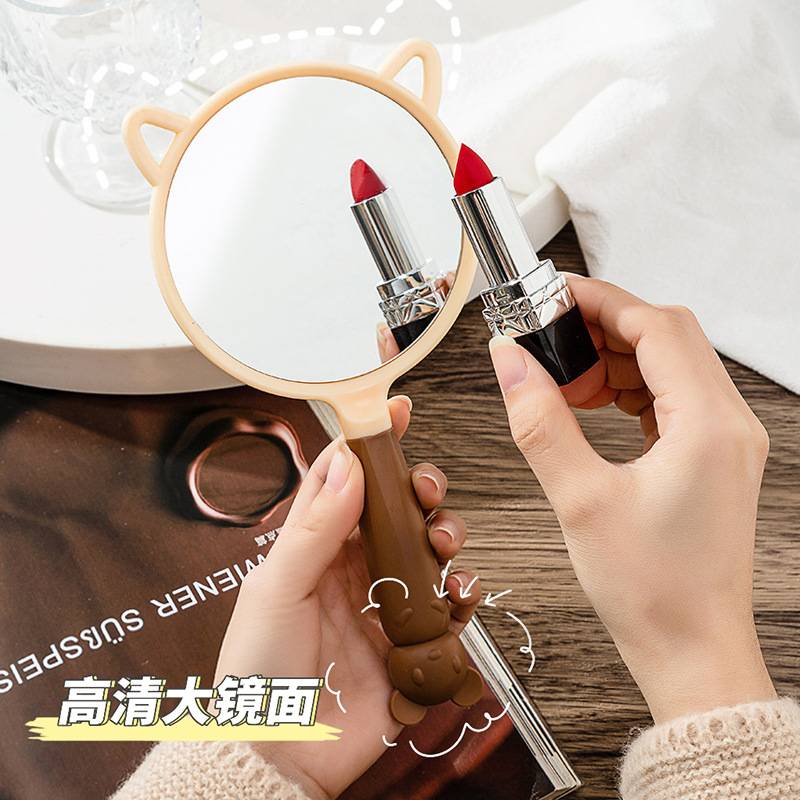 可爱卡通软萌四件套巧克力色女士镜咖啡色梳子4套装件套梳