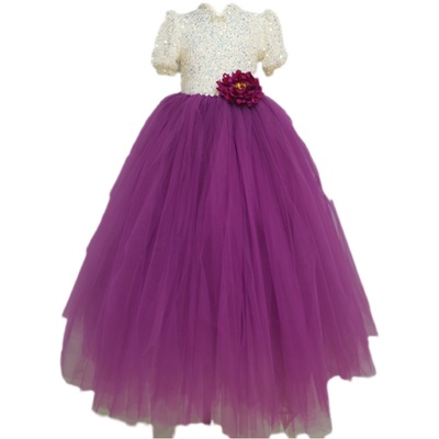 儿童礼服演出服女公主连衣裙锦纶