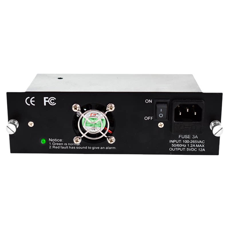 烽易通 光纤收发器机架电源14槽 16槽通用电源适配器5V12A 14槽机框电源 机箱电源适配器