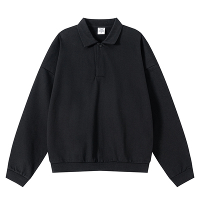 445G重磅抓绒翻领卫衣男