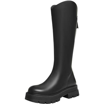 周洁琼同款Tata他她弹力小V靴骑士靴厚底长筒靴女靴子冬CFK02DG4