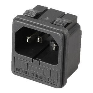 AC电源插座AC品字插座带保险丝卡式插头公座主机机箱插座工业插座