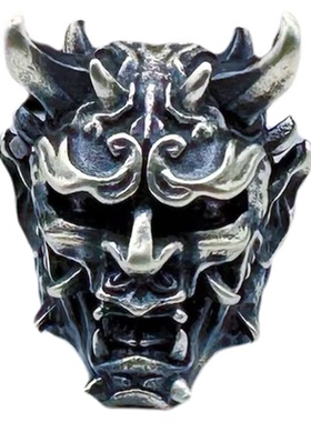 复古黄铜恶魔鬼头刀坠钥匙扣