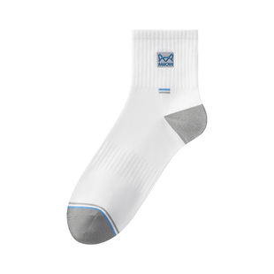 猫人白色袜子男款纯棉中筒秋冬抗菌防臭吸汗运动高中学生男士长袜