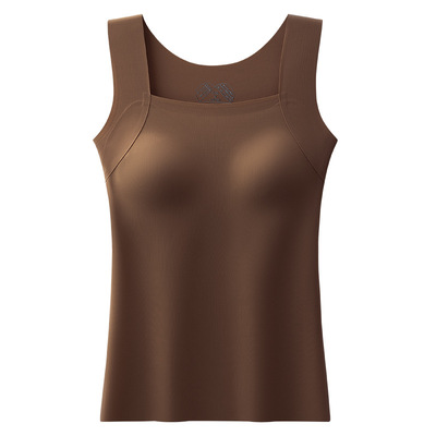 带胸垫无痕百搭纯色大码吊带背心