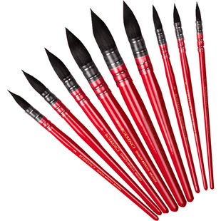 红胖子软头水彩笔毛笔美术专用水彩颜料便携旅行黑天鹅水彩画笔