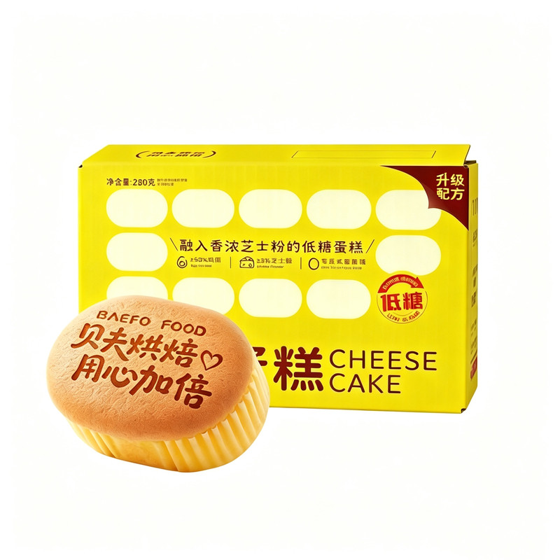 贝夫低糖芝士蛋糕细腻绵密早餐软面包美味解馋饱腹下午茶糕点零食