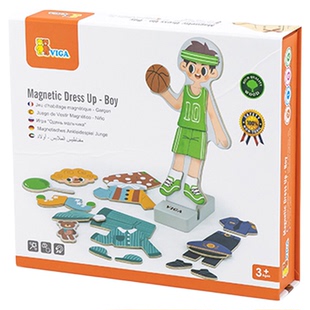 VIGA唯嘉男孩女孩磁性换衣拼图幼儿童早教启蒙木质穿衣配对拼拼乐