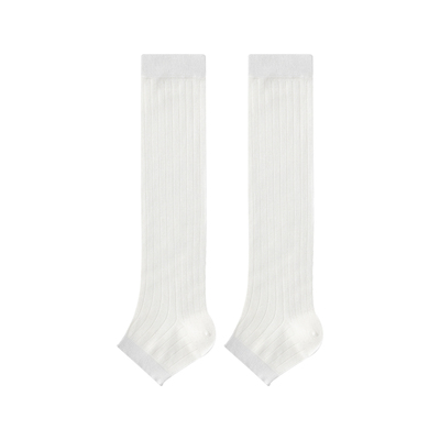 Enjoy it桑蚕丝半脚掌腿套女白色miu系芭蕾风堆堆踩脚人字拖袜套