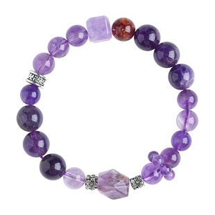 普陀山九紫离火天然紫水晶手链轻奢小众精致女款跑环送女朋友礼物