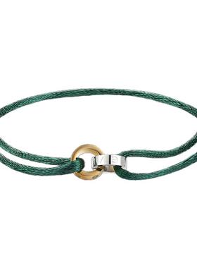 欧式钛钢双环手绳 情侣简约手链 本命年红绳 送女生饰品礼物