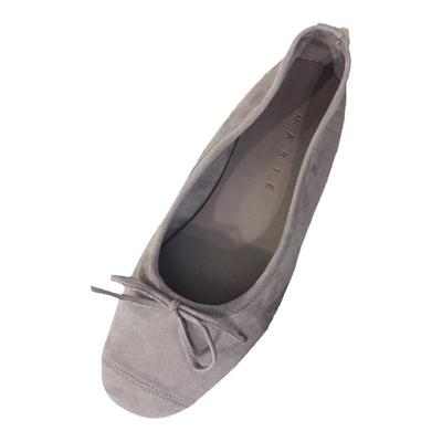 蝴蝶结绒面平底芭蕾舞法式女单鞋