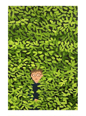 小清新创意绿色春天风景装饰贴画