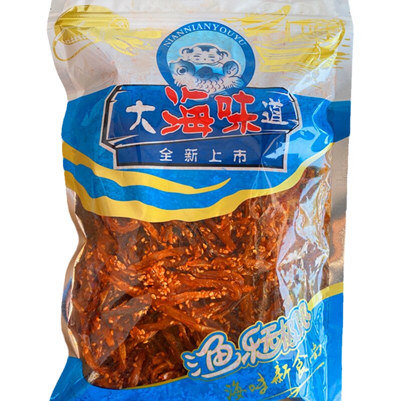 大海香辣鳗鱼丝芝麻香甜辣海鲜休闲零食儿童网红小鱼干旅游小吃