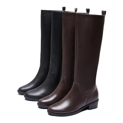 大筒围女靴胖mm粗腿加肥长筒靴女高筒不过膝大码冬季真皮加宽大桶