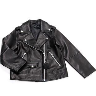 日本贸易公司新西兰头层绵羊皮泡皮机车皮夹克真皮衣男女童装