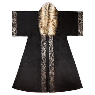 琉鱼汉服裘衣冬季男款唐制明制宋制保暖呢子古风大衣平价毛领