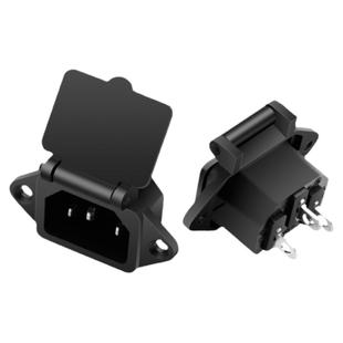 带弹簧盖品字插座 防尘罩防水盖AC电源插座 电动车锂电池充电插口