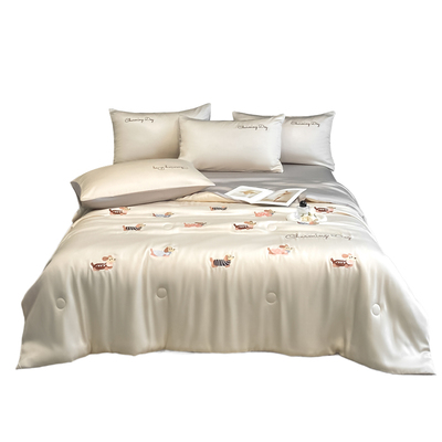 夏天冰丝夏凉被凉感空调被夏季夏被四件套被子被芯可机洗2026新款