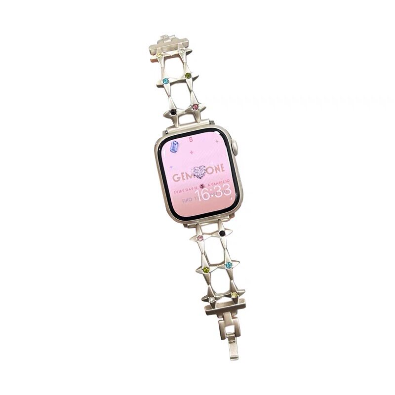 华子彩钻金属手镯式iWatch表带女