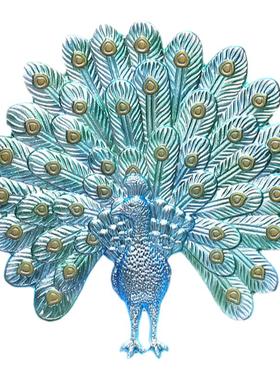 孔雀琉璃盘干炮台茶台摆件